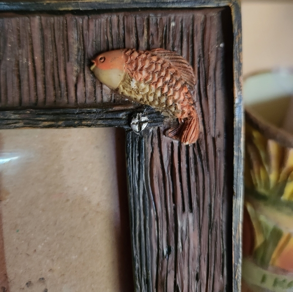 Fishing Photo Picture Frame with 3-D Fish Boots and Line/Hook Detail - Picture 5 of 5